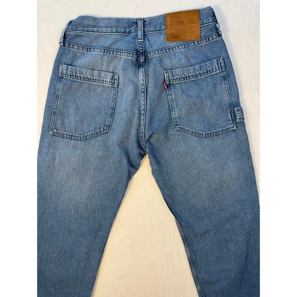 Levis Mens Relaxed Straight Utility Jeans 29 x 30 Premium Denim Carpenter